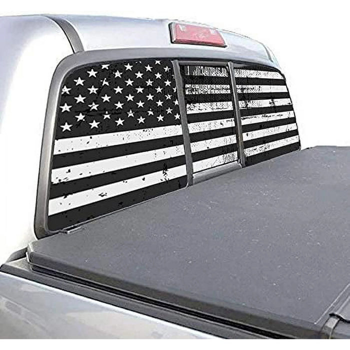 OFFROAD American Flag Window Decal for Pickup Trucks, SUVs, Cars Universal Vinyl Graphic