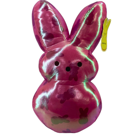 Peeps Metallic Iridescent Pink Bunny Plush Pillow Easter Stuffed Toy