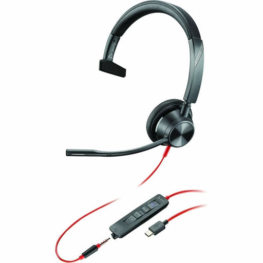 Poly Blackwire 3300 USB-C Noise Canceling Mono Phone & Computer On-Ear Headset