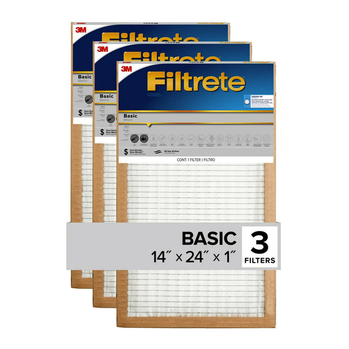 3M Filtrete Basic Air Filter FBL23CI 14 in x 24 in x 1 in - 3 Pack