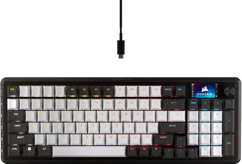 Corsair Vanguard 96 Wired Mechanical Gaming Keyboard MLX Plasma Linear Switches - Black/White