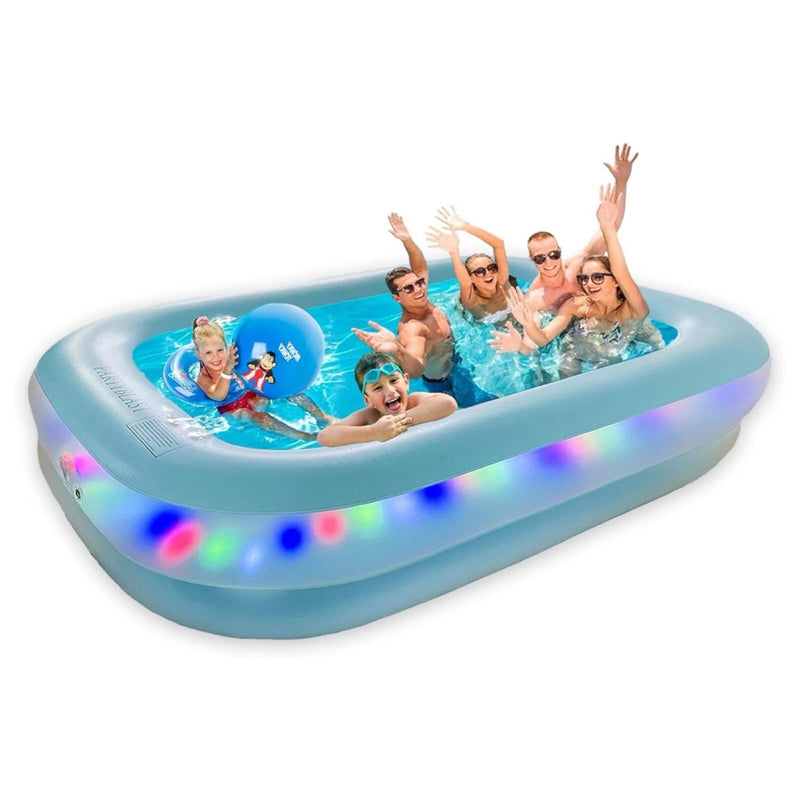 PARTYBLAST Inflatable Pool with Lights 79''x59''x20''
