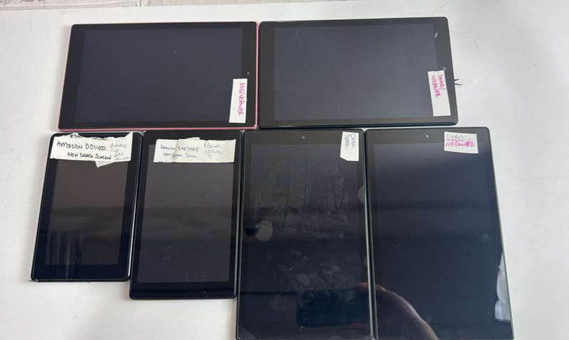 LOT OF 6 - Mixed Amazon Fire Tablets - 8GB-16GB ASIS