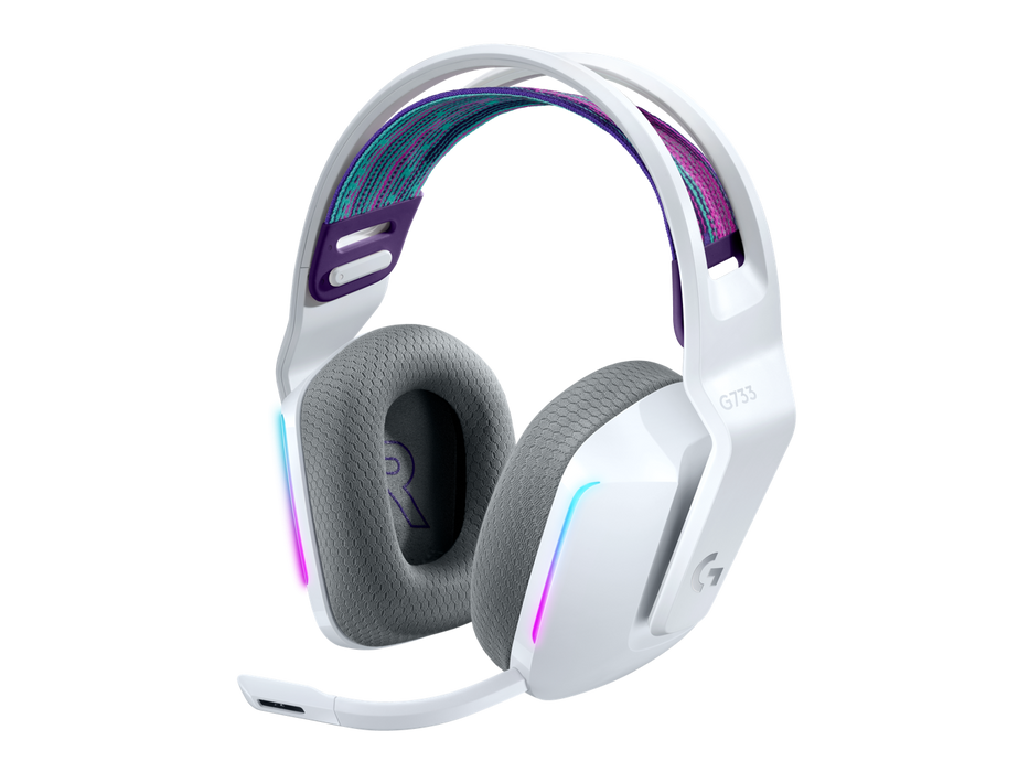Logitech G733 Wireless DTS Gaming Headset for PC, Mac and PlayStation - White