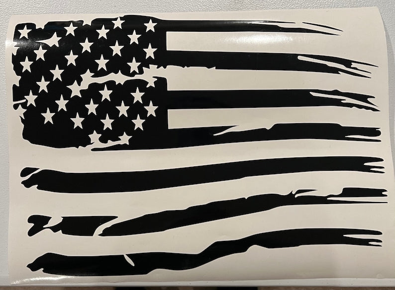 OFFROAD - Rear Sliding Window Distressed Flag Decal