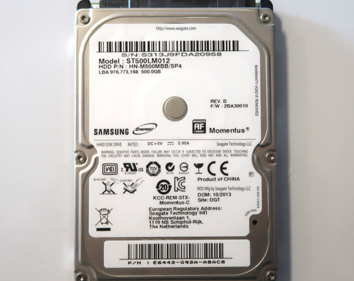 Samsung ST500LM012 HN-M500MBB/SC2 F/W: 2AR20003 500GB Seagate