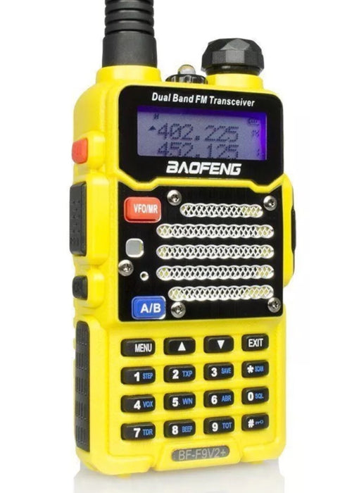 BAOFENG BF-F9 V2+ 5-Watt Hi-Power Dual-Band 145-155/400-520 MHz Hand Held Ham Radio - Yellow
