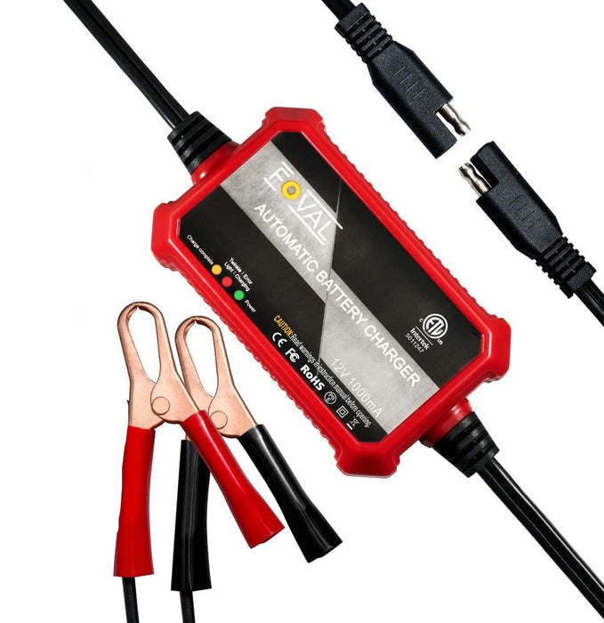 Foval Automatic Trickle Battery Charger 12V 1000mA Smart Battery Charger