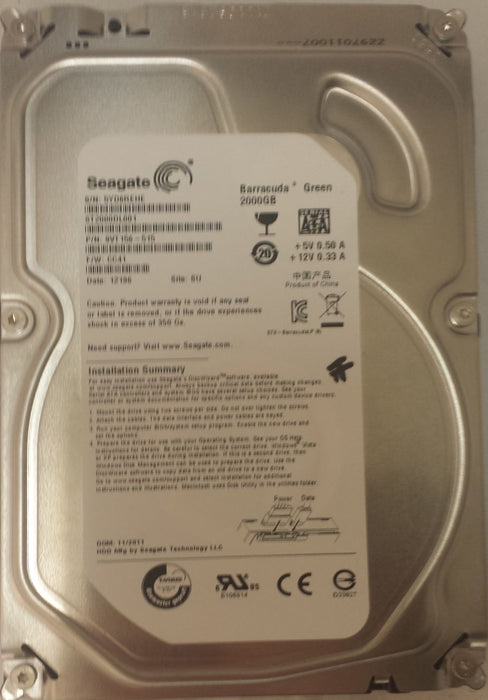 Seagate 9VT156-515 Barracuda Green 2000GB 5900 RPM Internal Hard Drive