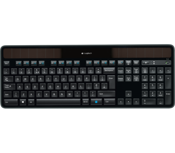 Logitech Logicool K750 Wireless Solar Keyboard with Receiver - Black