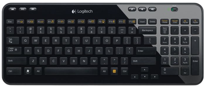 Logitech K360 Wireless Keyboard - Glossy Black