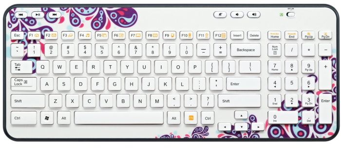 Logitech K360 Wireless Keyboard WHITE PAISLEY