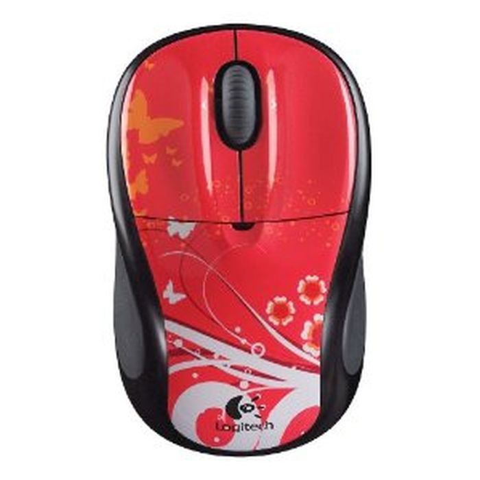 Logitech V220 Cordless Wireless Notebook Mouse Butterfly Red