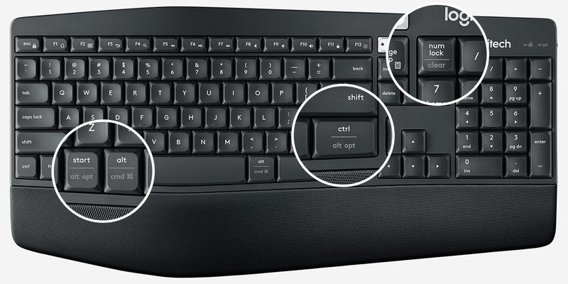 Logitech K850 Wireless Keyboard ONLY 920-008219 (NO Battery COVER) (SPANISH)
