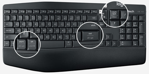 Logitech K850 Wireless Keyboard ONLY 920-008219 (NO Battery COVER)