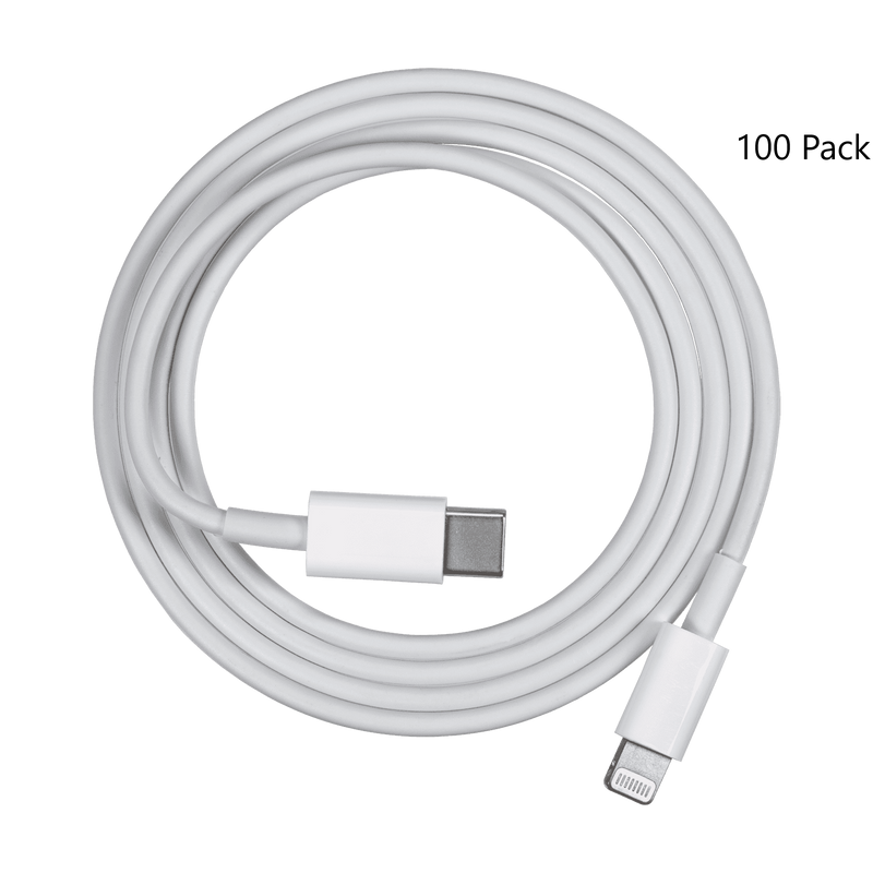 USB type C to 8 Pin Connector Cable  6ft 2M White - 100pcs LOT