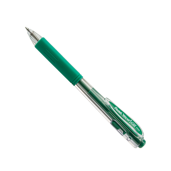 12 Pack Pentel Wow! Gel Pen Medium 0.7mm Green Ink - K437