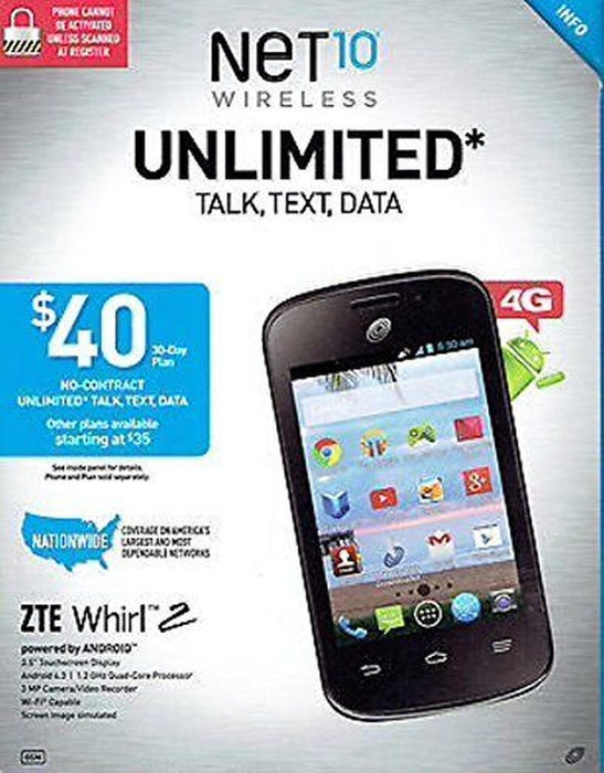 ZTE Whirl 2 Android Smartphone- Black