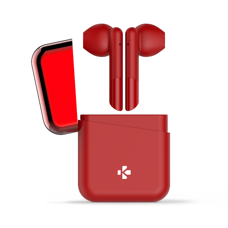 MyKronoz ZeBuds - TWS Wireless Earbuds with Charging Case – Red