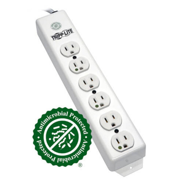 Tripplite PS-602-HG Power Strip Medical 120V 5-15R-HG 6 Outlet 1.5Ft Cord Metal