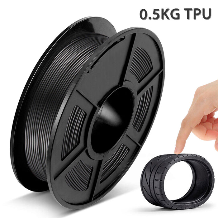 107205052A TPU Flexible Black Filament 1.75mm 0.5kg Supply Spool for 3D Printer