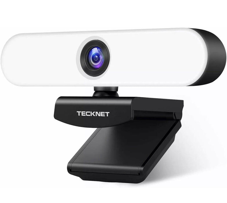 TECKNET-TK-CA001-1080P Webcam with Microphone for Desktop - w/ Built-In Ring Light