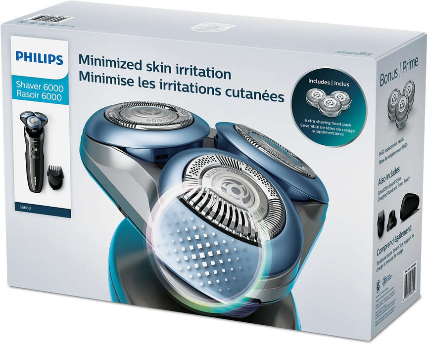 Philips Wet and Dry Shaver 6000 (S6680) + Shave Heads