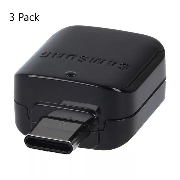 OEM Genuine Samsung USB Type-c to USB a OTG Adapter - Black - 3 Pack