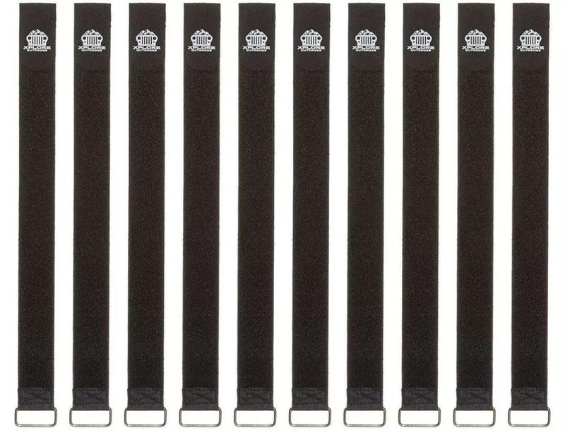 Xplore Outdoors Durable Tie Down Straps | 20" x 1.5" Hook & Steel Loop Fasteners Jeep - 10 Pack