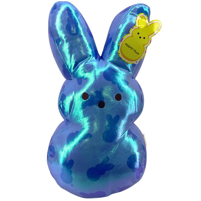 Peeps Metallic Iridescent Blue Bunny Plush Pillow Easter Stuffed Toy