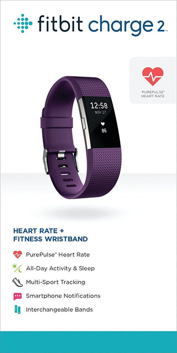 Fitbit Charge 2 HR - Heart Rate + Fitness Wristband Tracker (Plum / Small)