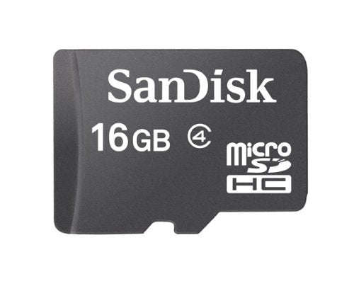 Sandisk16GB MIcroSDHC Class 4 Memory Card with Adapter