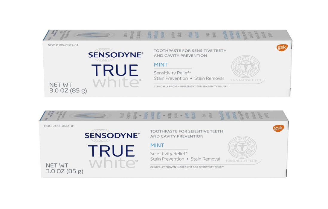 Sensodyne True White Mint Sensitivity Toothpaste 3oz Pack of 2