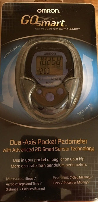 Omron Go Smart Dual-axis Pocket Pedometer W/advanced 2d Sensor Tech Hj-113