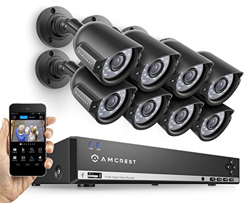 Amcrest 8CH 1TB DVR Security Camera System with 8  Bullet Cameras AMDV960H8-8B