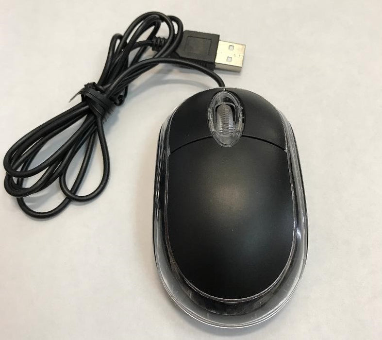 Uniden Optical Wired Mouse - Black/Clear
