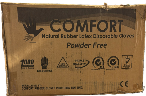 Comfort Powder Free Natural Latex Extra Large Gloves Nitrile Exam Gloves - 1000CT