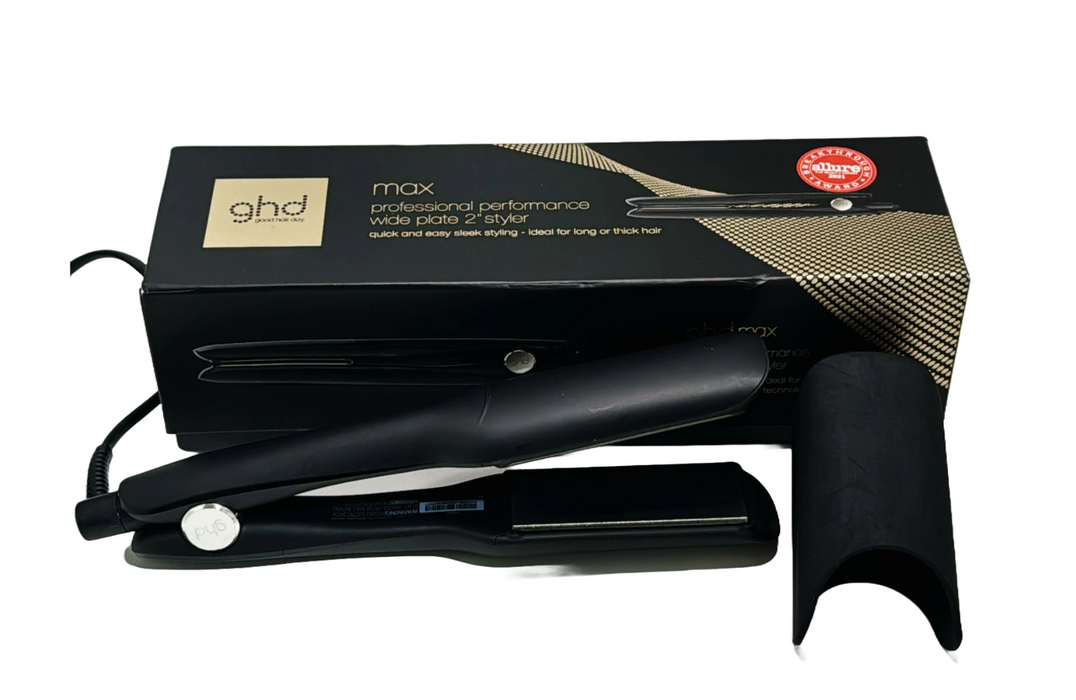 ghd Max Styler 2" Flat Iron Hair Straightener Wide Plates Ceramic Straightening Iron - Black