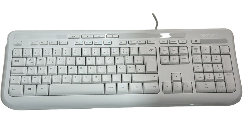 Microsoft 600 Wired Keyboard - QWERTZ - German - White