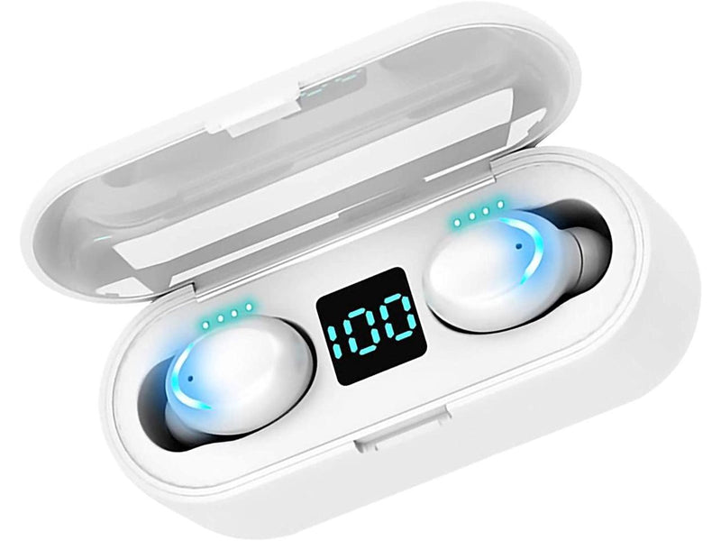 VOLT PLUS TECH Wireless V5.0 Bluetooth Earbuds - White