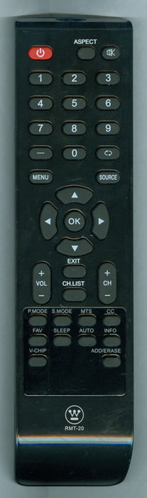 Westinghouse RMT-20 TV Remote Control