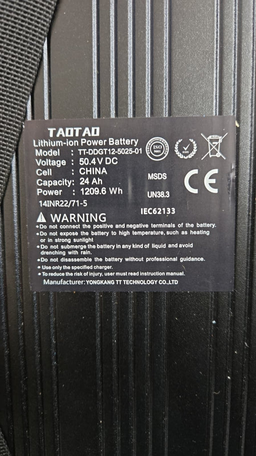 Original GOTRAX GX3 Electric Scooter Battery 50.4V 24A TT-DDGT12-5025-01