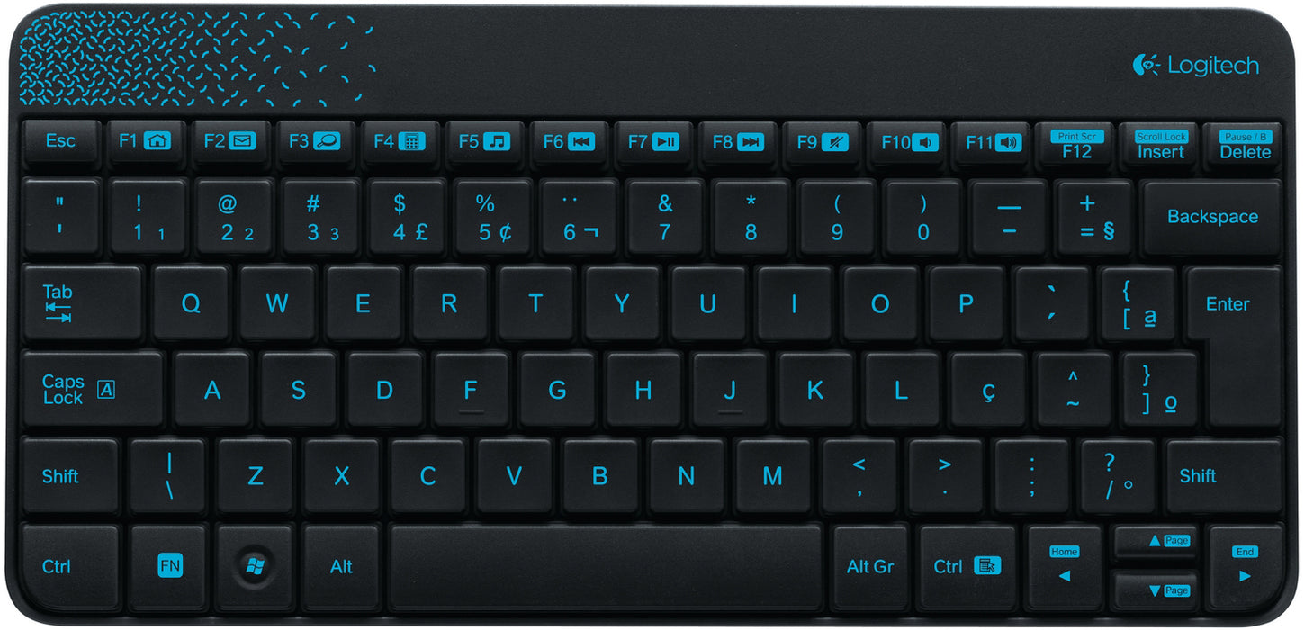 Logitech Logicool K240 Wireless Keyboard - Black/Blue (NO RECEIVER)