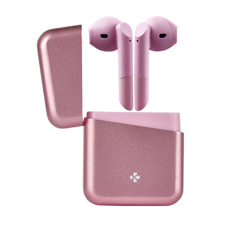 MyKronoz ZeBuds Premium - TWS Wireless Earbuds with Aluminum Charging Case – Pink