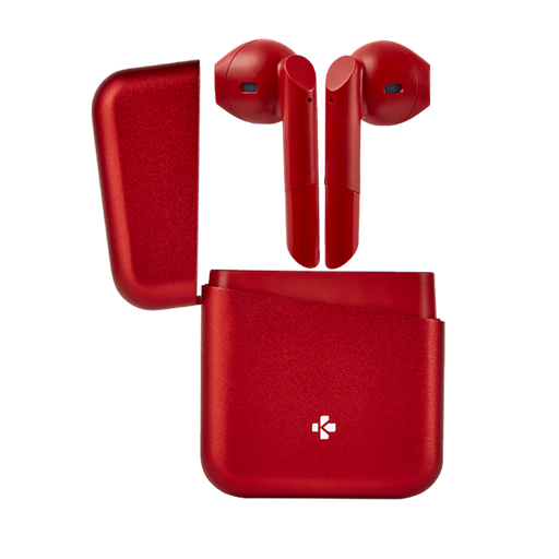 MyKronoz ZeBuds Premium - TWS Wireless Earbuds with Aluminum Charging Case – Red