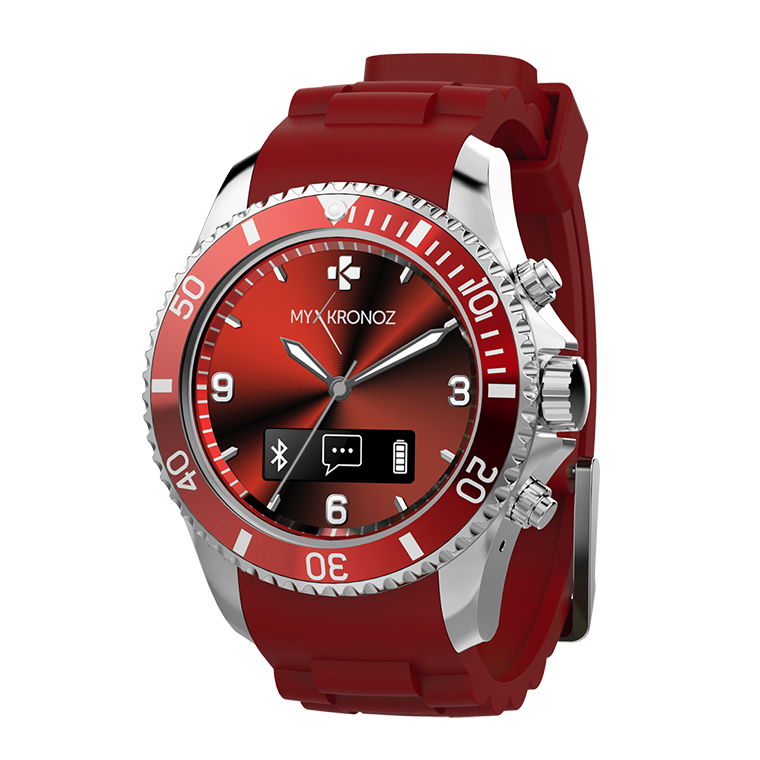MyKronoz ZeClock Analog Smartwatch with Quartz Movement - Red