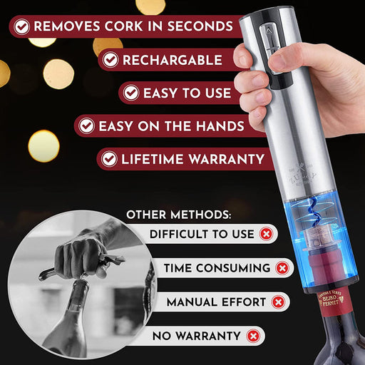 Zulay Kitchen Electric Wine Bottle Opener(No base