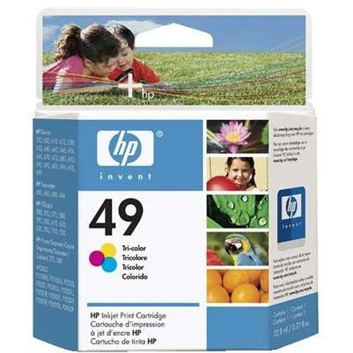 HP 49 Tri-Color Ink Cartridge in Retail Packaging 51649A