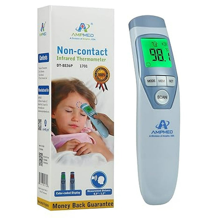 Amplim 1701-DT-8836P-Hospital Medical Grade Non Contact Clinical Forehead Thermometer for Baby and Adults
