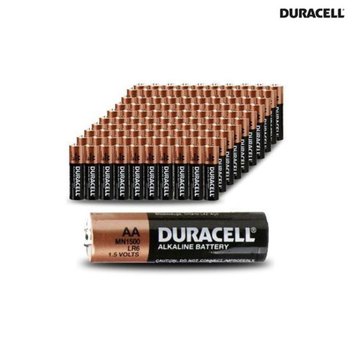 AA Alkaline Batteries Duracell - 100 Pack